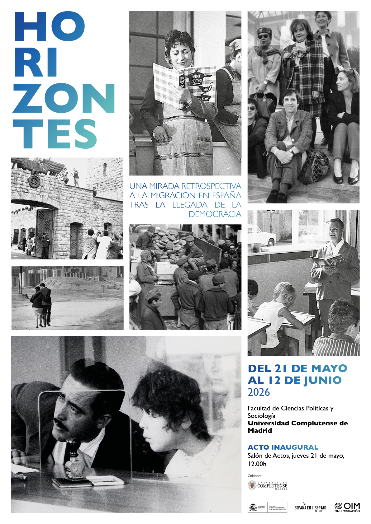 La exposición "Horizontes" sobre migración y memoria democrática llega a la Facultad